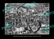 OLD POSTCARD SIZE PHOTO SLEAFORD LINCOLNSHIRE ENGLAND TOWN AERIAL VIEW c1951 1