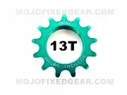 MOJO 13T FIXED GEAR COG - GREEN ANODIZED Cro-Mo TRACK 13 TOOTH 1/8 INCH CNC