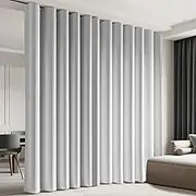 cbsroro Room Divider Blackout Curtain Track Curtains Wall Dividers Panels Screen for Living Rooms Bedroom Office Privacy Partition Separation, W100 × L108 Inch,1 Panel, White