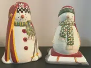 Debbie Mumm 5 1/2" Snowmen Salt and Pepper Shakers NWOB