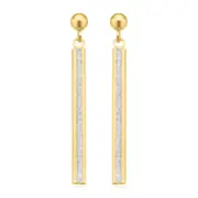 9ct Yellow Gold Glitter Fancy Drop Earrings