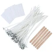 Bulk Candle Wicks 100 Pcs with Candle Wick Stickers and Wooden Candle Wick7261