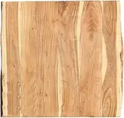 Live Edge Solid Acacia Wood Table Top, 58x(50-60) cm, 38mm Thick, Polished Lacquered Surface for Kitchen Dining Desk