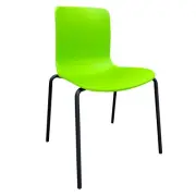Plastic Metal Stacking Retro Chair 4 School Hall Site Office Stackable Green