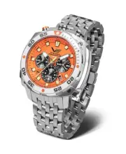 VOSTOK EUROPE Men Analog Quartz Casual Watch Classic Dress Orange Dial Waterproo
