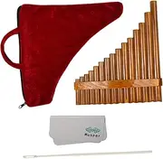 Pan Pipes Flute key 1 Set Woodwind Curved Peruvian Tube Romanian Panpipe Bamboo Flute Set Flute for Beginner - Right-Hand