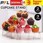 3 Tier Clear Cupcake Stand Riser Half Moon Perfume Dessert Display Stand Party