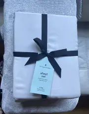West Elm Silky Tencel Sheet Set King in Frost Gray Luxurious NWT $209