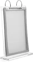 HOUDERCO Menu Holder Stand with Base Transparent Flip Display Sign Holder for Restaurant and Supermarket Vertical Table Stand for Menus Table Cards and Important Information