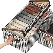 Cation Multi-Functional Folding Wardrobe, Folding Wardrobe Pickelect Storage Box, Clothes Storage Organiser, Ultra Space Clothes Drawer Organizer Closet, Easy to Fold (with Cover, Houndstooth)