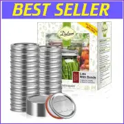 Complete Canning Solution: 144Pcs Airtight Lids & Rings for Regular Mouth Jars