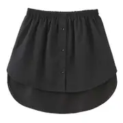 Shirt Extenders Adjustable Layering Fake Tops Lower Sweep Hem With Elastic Waist Black L