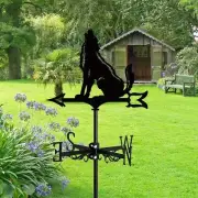 Metal Howling Wolf Figurine Wind Vane Decorative Height 68cm Wind Measuring Tool