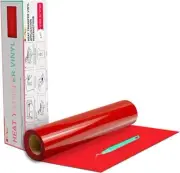 HTVRONT HTV Vinyl Rolls Heat Transfer Vinyl - 12" x 20ft Red HTV Vinyl for Sh...