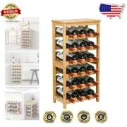 Elegant Bamboo Wine Rack - 6-Tier, 24-Bottle Free Standing Storage Solution