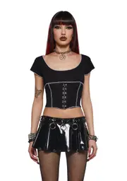[Widow] Harlequin Girl Crop Top