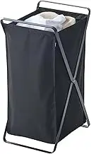 Yamazaki Home Basket-Foldable Storage Organizer | Steel | Laundry Hamper, One Size, Black