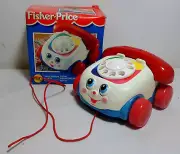 FISHER PRICE VTG 1997 # 72251 CHATTER TELEPHONE PULL TOY UNUSED EUROPEAN BOXED