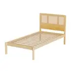 Artiss Bed Frame Single Size Rattan Wooden Rita pine wood,rattan Single Bed Fram