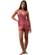 [Calvin Klein] Satin Sheen Lace Short in Terrazzo