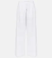 [Melissa Odabash] Melissa Odabash Immy broderie anglaise cotton wide-leg pants AU 14 white