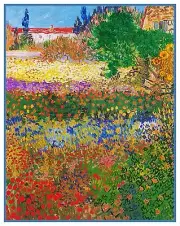 The Flower Garden by Impressionist Van Gogh Counted Cross Stitch Pattern