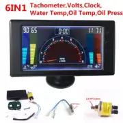 6in1 Multi-function Car Tachometer,RPM,Volt,Clock,Water/Oil Temp,Oil Press Gauge (for: Fiat)