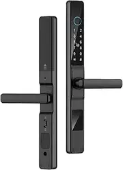 Tuya Smartlife Remote Control Waterproof Smart Lock Sliding Aluminum Door Digital Password Card Fingerprint Electronic Lock(Blac2885-Long)