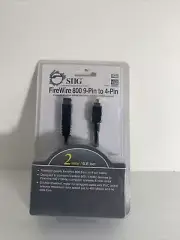 6FT FIREWIRE CABLE 9 PIN to 6 PIN IEEE1394B 6' 800 TO 400 CORD 6.6 Ft