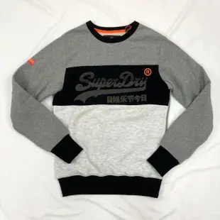 【Superdry】極度乾燥 拼接 棉質 長袖 男版 刷毛 大學T 上衣(大學T)