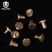WUTA 10 set Solid Brass Flat Head Rivet Double-sided Belt Nails Strong Buckle