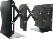 Adjustable Metal Bookend Expandable Desktop Bookshelf Black 7.5×6×20 inches