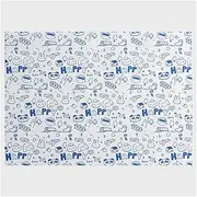 Wrapping Paper Sheet White Kraft Paper Material Blue White for Congrats Holiday and Special Occasion Flower Gift Wrapping (Color : White)