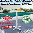 Gardeon Outdoor Bar Table Adjustable Aluminium Square 70/110cm, cafe, dinning