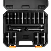 17 PC, 1/2 Inch Drive SAE Deep Impact Socket Set, SAE Size(3/8”-1-1/4”), CR-V...