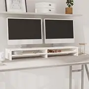 Monitor Stand White 100x24x13 cm Solid Wood Pine,TV mounts & TV Units 4.25KG-813920