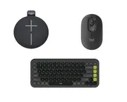 Logitech POP Keyboard and Mouse Combo with Ultimate Ears MINIROLL (Graphite)