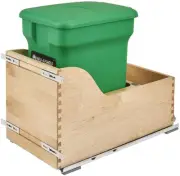 Rev-A-Shelf 4WCSC-CK-1 Wood Classics 12"W Pull Out Compost Bin - Maple / Green