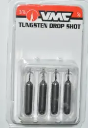 vmc tungsten 3/16oz bass drop shot weights cylinder 4 per pack