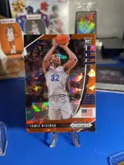 2020-21 Panini Prizm Draft Picks Red Cracked Ice #42 James Wiseman NBA Card