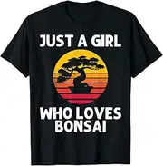 [X.Style] Cool Bonsai Tree for Girls Kids Zen Gardener Japanese Trees ds387 T-Shirt (S) Black
