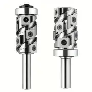 "Carbide Insert Flush Trim Router Bit 32mm Dia 1/2"" Shank 50mm Cutting Length Top/Bottom Bearing for Woodworking and CNC"