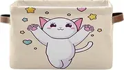 Cute Cat Storage Bin, Decorative Rectangle Nursery Organizer Storage, Set of 2