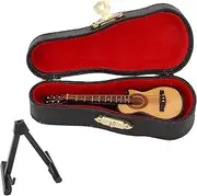 Basswood and Metal Miniature Electric Guitar Model Mini Musical Instrument Ornaments,Miniature Guitar Model,Basswood and Metal Miniature Electric Guitar (10cm cutaway guitar)