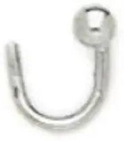 [JewelryWeb] 14ct White Gold Ball Body Piercing Jewelry Nose Screw