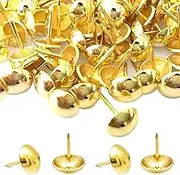 500 Pieces Drawing Pins, BetterJonny 11 * 17mm Gold Upholstery Tacks Iron Thumb Tacks Push Pins Decorative Furniture Head Nail Pin Door Nail for Home Office or DIY
