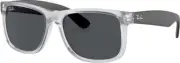 Ray-Ban Justin Color Mix Matte Transparent Frame Sunglasses RB4165 651287 55