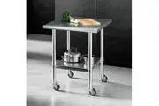 Cefito 760x760mm Stainless Steel Kitchen Bench with Wheels 430