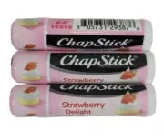 Chapstick Strawberry Delight HTF Flavor Lip Balm Lot of 3 Fast Free Shipping New