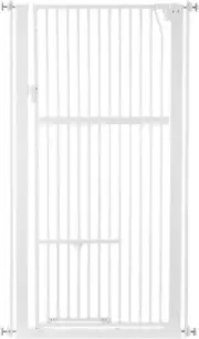 Safety Gate for Pet Dog Cat Security 142Cm Extra Tall Retractable Pet Fence Encl